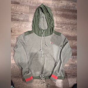 REI Green and Gray Hoodie with Red Accents Size S